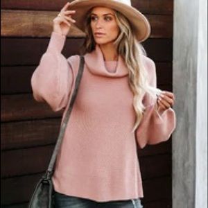 VICI crowl neck balloon sleeve sweater